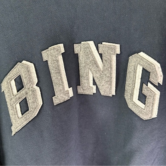 Anine Bing Dark Blue Sweatshirt with White Lettering - Picture 6 of 9